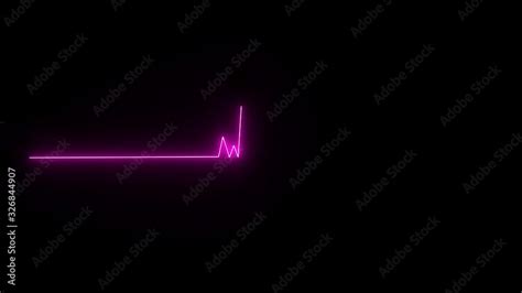 Cardiogram Heartbeat Pulse Glowing Purple Neon Light Loop Animated