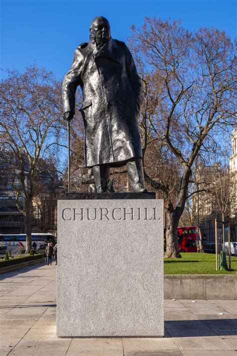 London United Kingdom Sir Winston Churchill Statue By Ivor Roberts