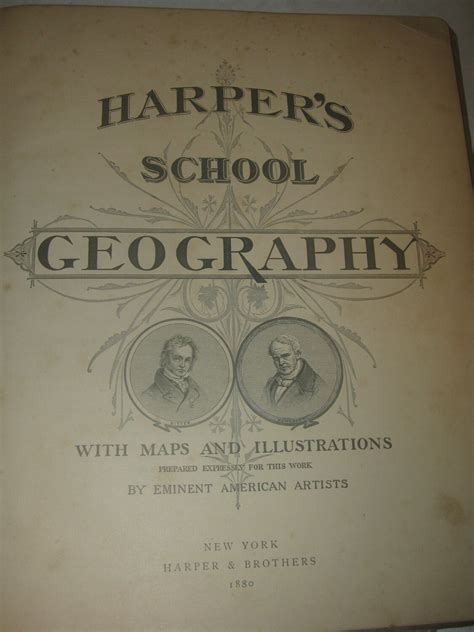 Antique Book Harpers School Geography Harper Etsy