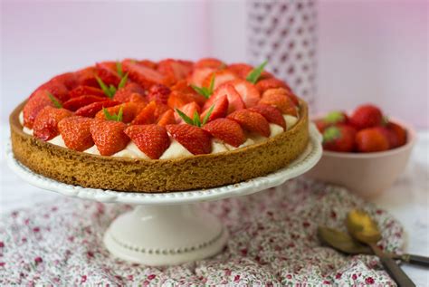 Tarte aux fraises sur sablé breton