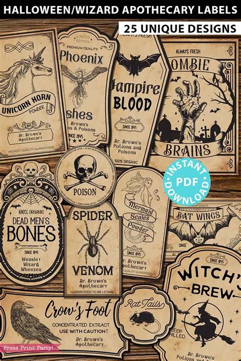 25 Halloween Labels For Bottles Apothecary Printables 41 Off