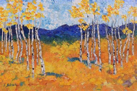 Palette Knife Painters International Mountain Yellow Original