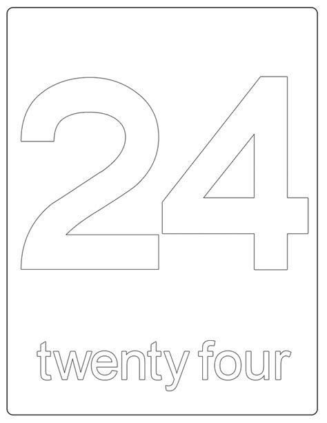 Printable Numbers Number 24