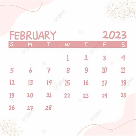 Calendar February With Aesthetic Background Calendar February