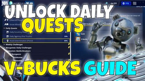 How To Unlock Daily Quests Answering V Bucks Questions Fortnite Save