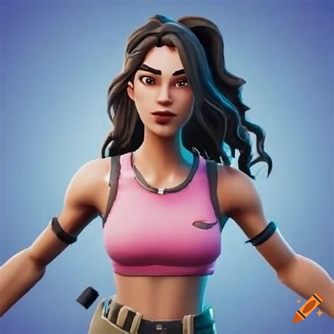 Female Fortnite Skin With Wavy Dark Brown Hair And Brown Sparkly Eyes