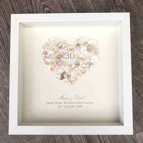Anniversary Gift 30th Pearl Wedding Anniversary Personalised | Etsy