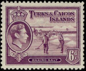 Stamp Raking Salt Turks And Caicos Islands Issues Of 1938 45 Mi TC