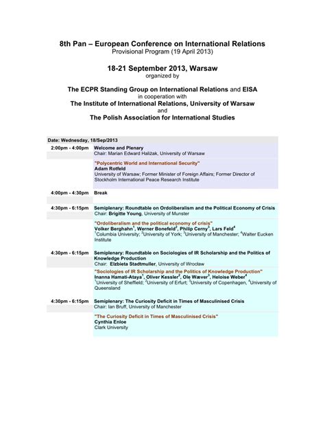 Pdf 8th Pan European Conference On International Relations The Ecpr