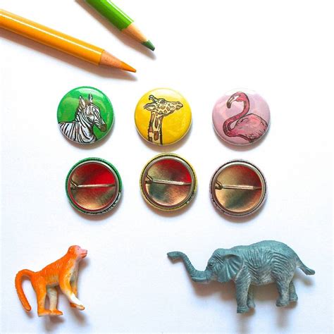 Safari Animal Pin Badge By Laura Crow