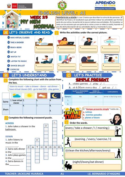 Esl Presente Simple Worksheets For Grade Teachers Aide English