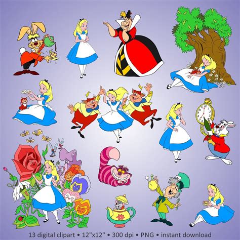 Buy 2 Get 1 Free Digital Clipart Alice In Wonderland Cartoon