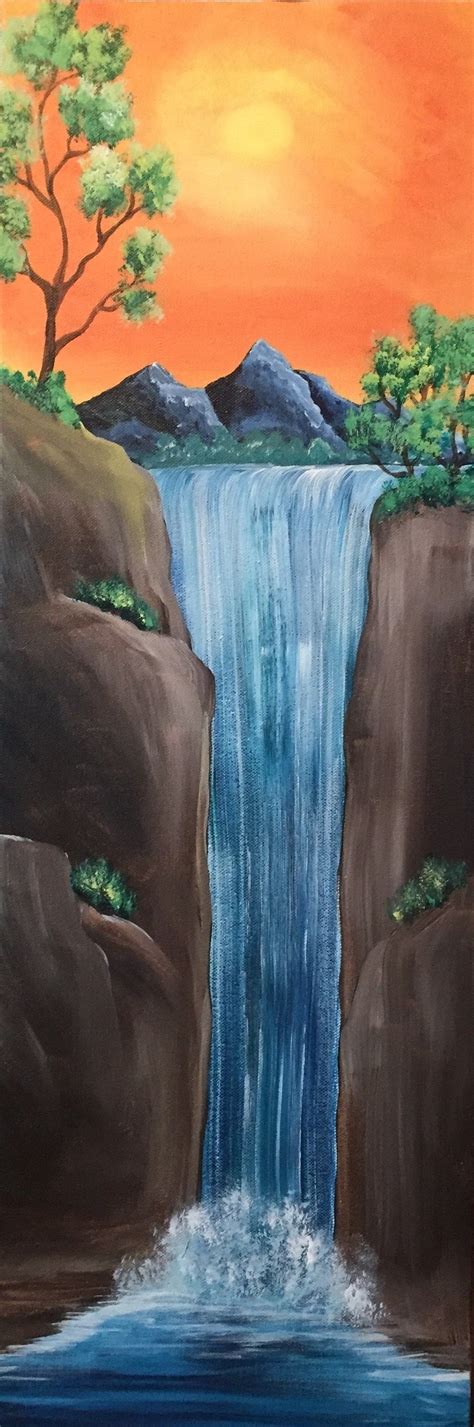 Beautiful Waterfall Simple Acrylic Paintings Diy Canvas Art Painting