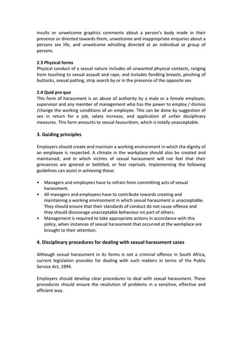 Sexual Harassment Policy Example In Word And Pdf Formats Page 3 Of 5