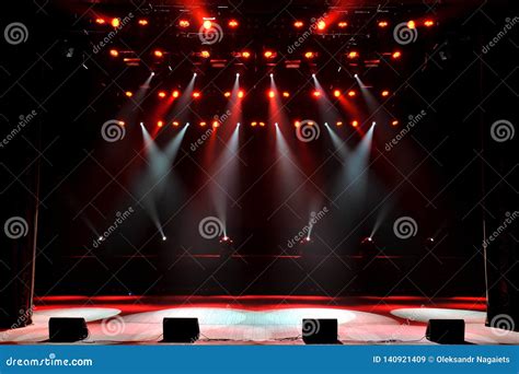 Free Stage With Lights Background Of Empty Stage Spotlight Neon