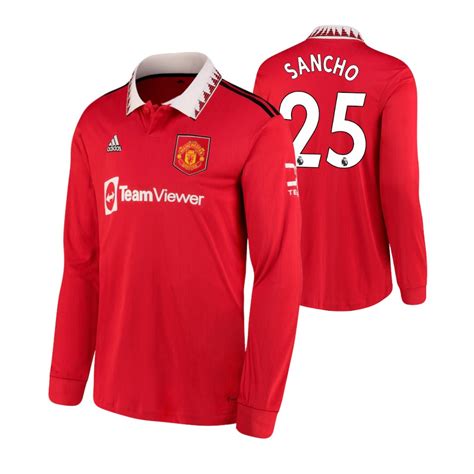 Jadon Sancho Manchester United Jersey 2022 23 Home Red Authentic