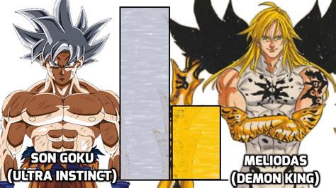 Dbzmacky Demon King Meliodas Vs Goku Power Levels Over The Years