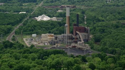 5k Aerial Video Of Niles Generating Station Power Plant Niles Ohio