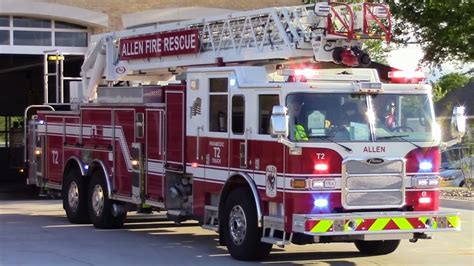 Allen Fire Rescue New Truck 2 Responding Youtube