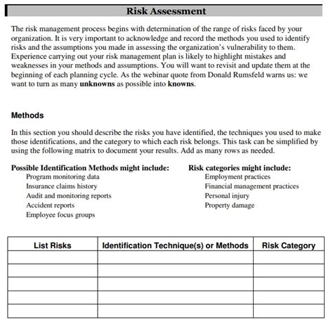 Risk Management Procedure Template