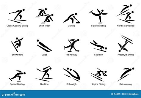 Olympic Winter Sports Icon Set Stock Illustration Illustration Of