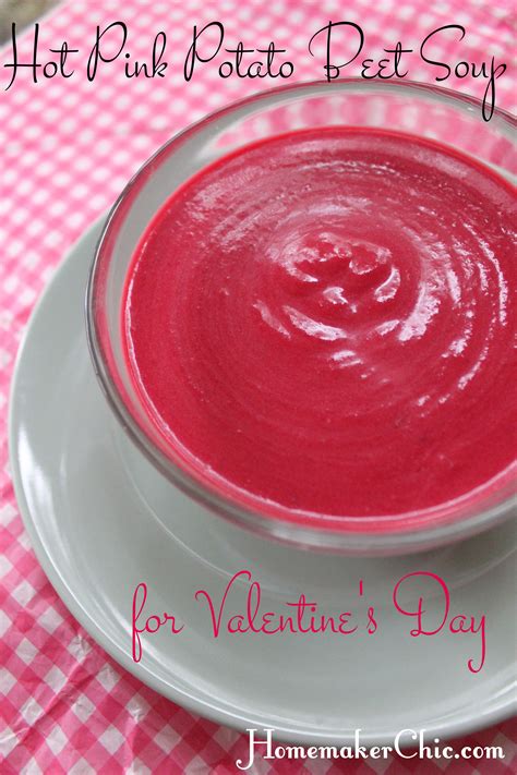 Hot Pink Potato Beet Soup For Valentine S Day Beet Soup Beet Soup Recipes Homemade Soup