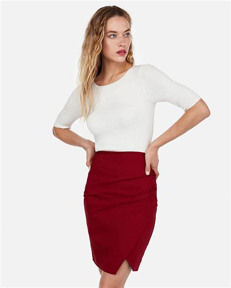 High Waisted Wrap Front Pencil Skirt Pencil Skirt Clothes Skirts