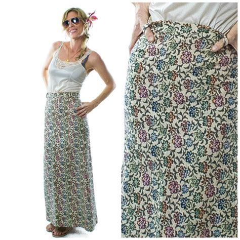 1970s Tapestry Boho Maxi Skirt