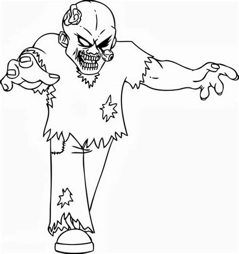 Scary Zombies Coloring Page Coloring Sky