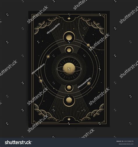 Sacred Geometry Moon Planets Their Orbits Stock Vector Royalty Free