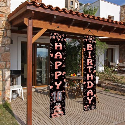 Luxiocio 18th Birthday Banner Decorations Supplies For Girls Rose