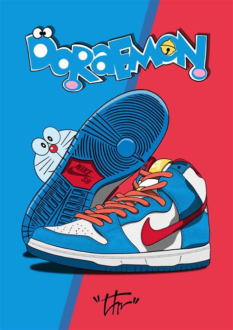 Nike Sb Dunk High Doraemon Poster On Behance In 2021 Nike Art