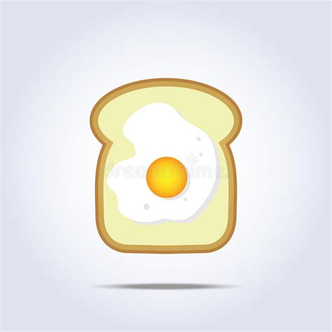 White Bread Toast Icon With Egg Stock Vector Illustration Of Burnt