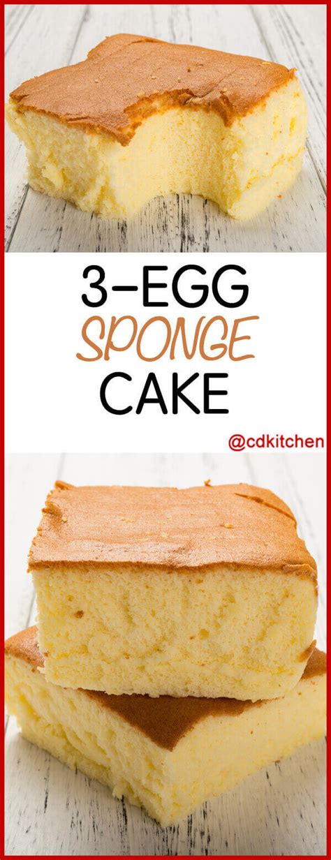 Baking a sponge cake is an art and even most seasoned cooks sometimes struggle to get the right spongy texture. 3 Egg Sponge Cake Recipe | CDKitchen.com