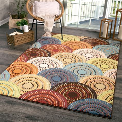 Better Homes And Gardens Bright Dotted Circles Area Rug 5 X 7