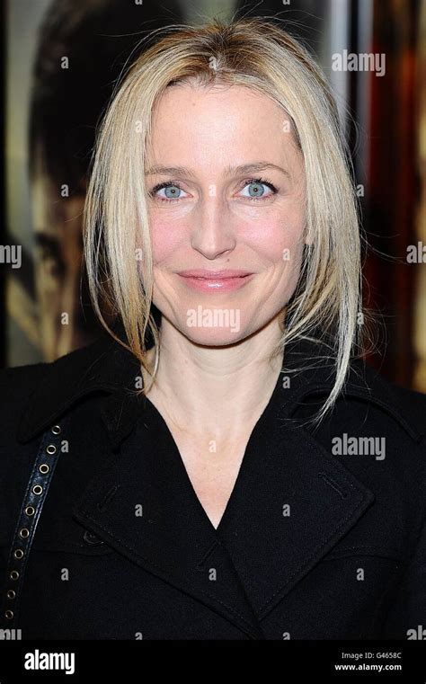 Gillian Anderson Arriving For The Uk Premiere Of The Eagle Hi Res Stock