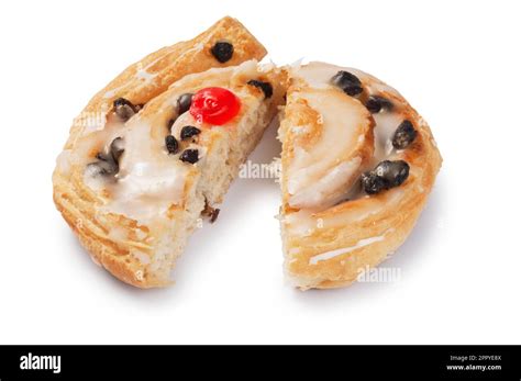 Studio Shot Of A Danish Pastry Cut Out Against A White Background John Gollop Stock Photo Alamy