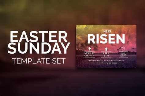 Easter Sunday Church Template Set Flyer Templates On Creative Market