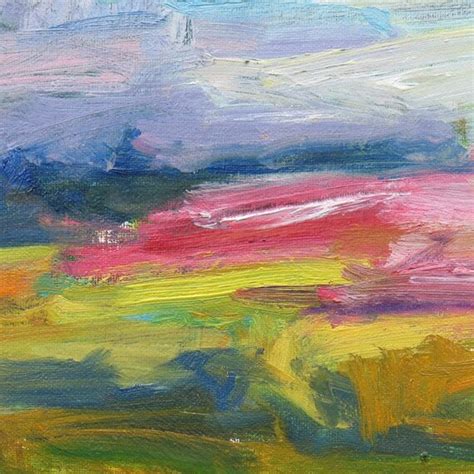 Pink Field Giclee Art Print 8 X 11 Abstract Landscape Pink