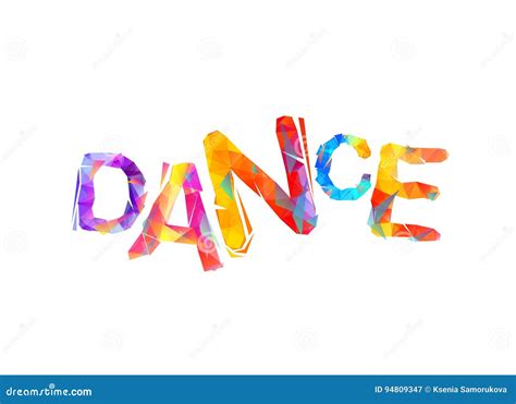 Dance Word Of Colorful Triangular Letters Stock Vector Illustration
