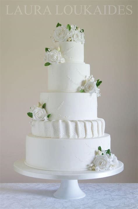 Cake White Roses Wedding Cake 2361108 Weddbook