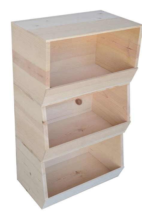 Wooden Stackable Storage Bin Poole Sons Inc