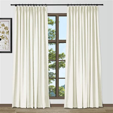 Twopages 58 Inches Width Natural Linen Pinch Pleated Curtains 84 Inches Length 2