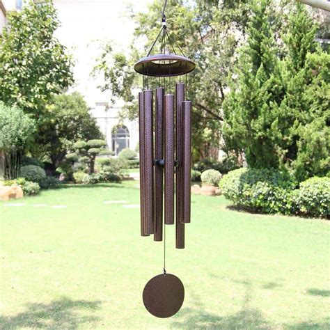 45 Bronze Large Outdoor Deep Tone Memorial Wind Chime With 6 Heavy