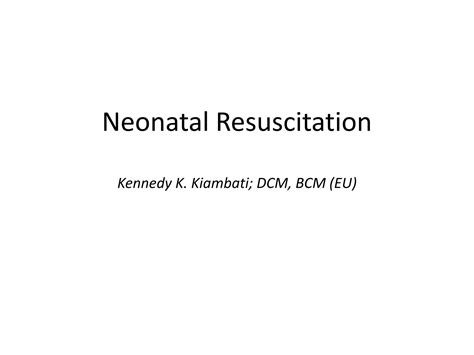 Solution Neonatal Resuscitation Etat Studypool