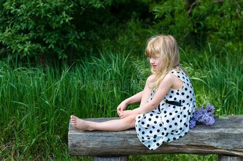 Blond Girl On Bench Stock Image Image Of Alone Model 54599247