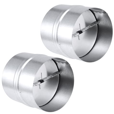 Seunmuk 2 Pack 4 Inch Silver Backdraft Damper One Way Airflow Ducting
