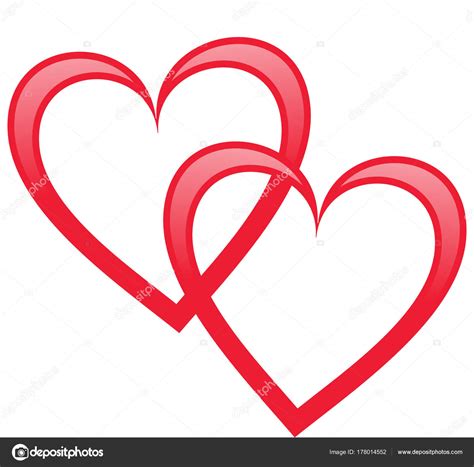 Interlocking Hearts Vector