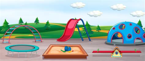 Empty Playground And Fun Equipment 520236 Vector Art At Vecteezy
