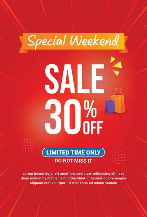 Special Weekend Offer Sale Poster Template Discount Poster 30 Off